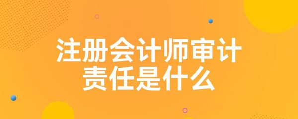 注冊會計師審計責(zé)任是什么