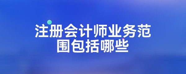 注冊會計師業(yè)務(wù)范圍包括哪些