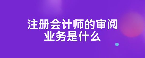 注冊會計師的審閱業(yè)務(wù)是什么